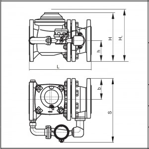 Poza Contor apa rece combinat Woltman APATOR MWN/JS-150/16-S - dimensiuni