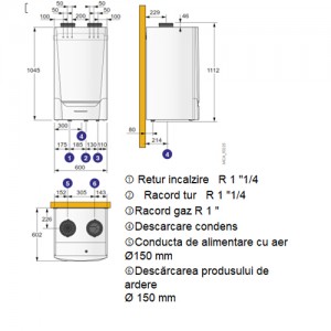Poza Dimensiuni De Dietrich INNOVENS PRO MCA 160 - 160 kW