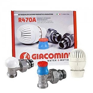 Poza 1 Set robinet cu cap termostatic si retur 1/2 cu prindere pentru PEX GIACOMINI - R470A