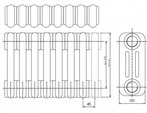 Poza Element calorifer tubular Tesi 3, alb, h=600 mm IRSAP 4