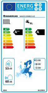 Poza Pompa de caldura aer-apa sistem hibrid Immergas Magis Combo 6 V2 - 6 kW - clasa energetica