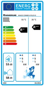 Poza Pompa de caldura aer-apa sistem hibrid Immergas Magis Combo 4 Plus V2 - 4 kW - clasa energetica
