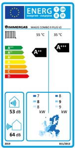 Poza Pompa de caldura aer-apa sistem hibrid Immergas Magis Combo 9 Plus V2 - 9 kW - clasa energetica
