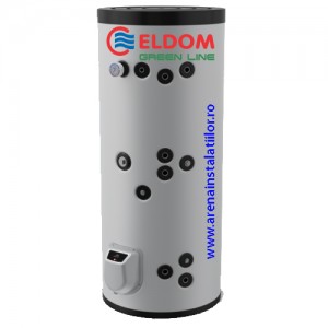 Poza Boiler solar cu 2 serpentine si rezistenta electrica ELDOM FV30067S2 - 300 litri 3 kW