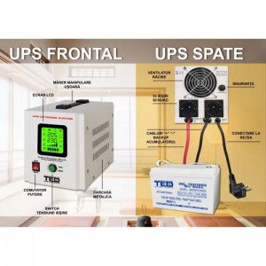 Poza UPS centrala termica TED Electric 900VA / 500W Runtime Extins. Poza 64151