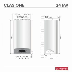 Poza Centrala termica in condensatie ARISTON CLAS ONE WIFI 24 - 24 kW - dimensiuni