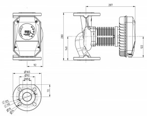 Poza Dimensiuni Pompa de circulatie IMP PUMPS NMT MAX II S 50-120 F