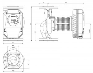 Poza Dimensiuni Pompa de circulatie IMP PUMPS NMT MAX II S 50-180 F