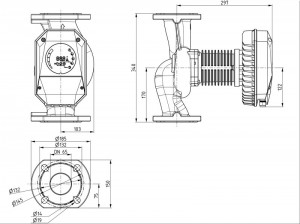 Poza Dimensiuni Pompa de circulatie IMP PUMPS NMT MAX II S 65-80 F
