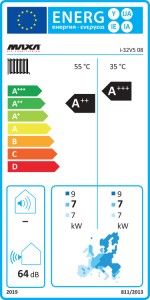 Poza Clasa energetica Pompa de caldura aer apa monobloc MAXA i-32V08 - 9 kW