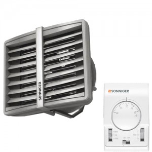 Poza Pachet Aeroterma cu agent termic SONNIGER HEATER CONDENS CR 1 - putere incalzire 10-35 kW ( consola inclusa ) - termostat