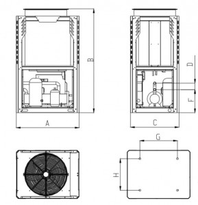 Poza Chiller aer-apa modular in pompa de caldura Evoclima CHWP 0301 - dimensiuni
