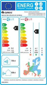 Poza Clasa energetica Unitate externa Gree Free Match GWHD(28)NK6LO 28000 BTU
