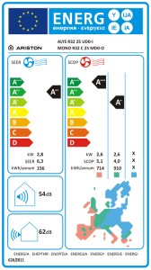Poza Aparat aer conditionat inverter ARISTON ALYS NET 25 - 9000 BTU clasa energetica