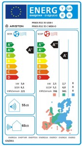 Poza Aparat aer conditionat inverter ARISTON PRIOS 35 - 12000 BTU - clasa energetica