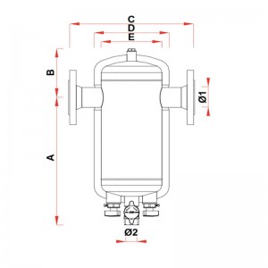 Poza Separator de namol cu insert magnetic FAR DN65 ( 2241 65 ) - dimensiuni