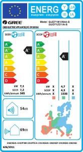 Poza Aparat de aer conditionat pentru plafon si podea Inverter Gree U-Match VI R32 GUD71ZD1/A-S-GUD71W1/NhA-S 24000 BTU - clasa energetica