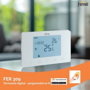 Poza Termostat de ambient programabil fara fir Ferroli FER 309 - WiFi