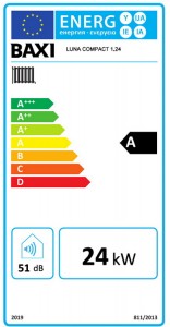 Poza Clasa energetica Centrala termica pe gaz in condensare Baxi Luna Compact 1.24 - 24 kW, numai incalzire