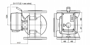 Poza Dimensiuni Servomotor rotativ compact on-off ESBE 98