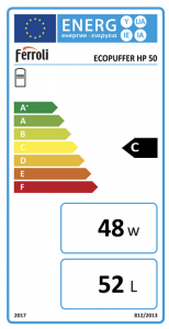 Poza Clasa energetica Rezervor de acumulare pentru incalzire si racire Ferroli ECOPUFFER HP 50 litri