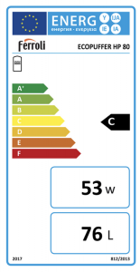 Poza Clasa energetica Rezervor de acumulare pentru incalzire si racire Ferroli ECOPUFFER HP 80 litri