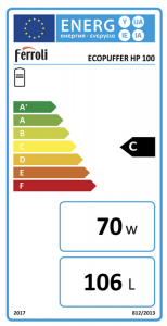 Poza Clasa energetica Rezervor de acumulare pentru incalzire si racire Ferroli ECOPUFFER HP 100 litri
