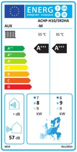 Poza Clasa energetica AUX R290 ACHP-H10/5R2HA-M - 10 kW trifazica