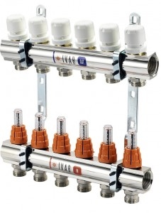 Poza Set distribuitor tur/retur 1 x EK - 12 cai cu debitmetru 