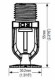 Dimensiuni Sprinkler pendent Rapidrop RD022-68 alama 1/2