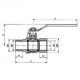 Robinet sferic pt gaz AIRAGA AIR333 1' FI-FE - dimensiuni