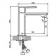 Baterie pentru lavoar Gehler Quadrat 1292592C - dimensiuni