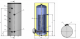 Boiler cu o serpentina marita ( 5.06 mp ) pentru pompe de caldura ELDOM FV50080D1 - 500 litri - dimensiuni
